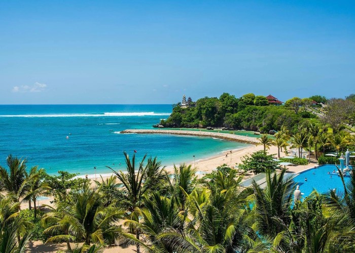 Bali beach nusa dua beaches indonesia sea sun sand island where white blue families swim surf